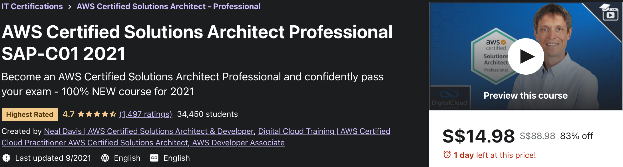 AWS Certified Solutions Architect Professional SAP-C01 2021